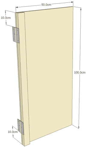 Door with hinges and measurements